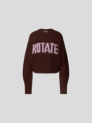 Cropped Pullover mit Label-Print von ROTATE BIRGER CHRISTENSEN Braun - 31