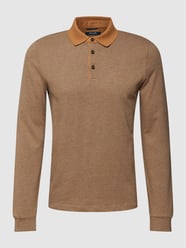 Slim Fit Poloshirt mit Strukturmuster von Pierre Cardin Braun - 7