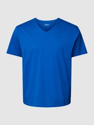 PLUS SIZE T-shirt met labeldetail van S.Oliver Plus Blauw / turquoise - 31