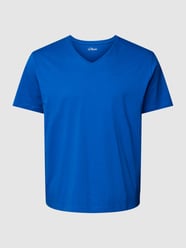 PLUS SIZE T-Shirt mit Label-Detail von S.Oliver Plus Blau - 16