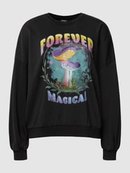 Sweatshirt mit Motiv-Print Modell 'LUCINDA' von Only Grau / Schwarz - 18