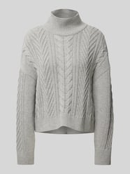 Gebreide pullover met kabelpatroon, model 'Beatrix' van Barbour Grijs / zwart - 25