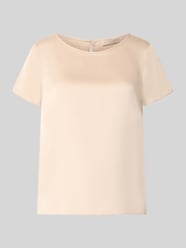 Bluse aus Satin mit Rundhalsausschnitt von Rinascimento Beige - 9
