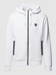 Sweatjacke mit Kontrastpaspeln von EA7 Emporio Armani Weiß - 34