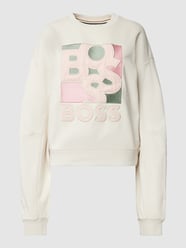 Bluza z wyhaftowanym logo model ‘Esinia’ od BOSS Beżowy - 28