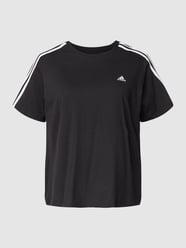 PLUS SIZE T-shirt met labeldetails van Adidas Sportswear Plus Grijs / zwart - 9