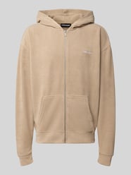 Oversized Fit Sweatjacke mit Label-Detail Modell 'Mezzano' von PEGADOR Beige - 40