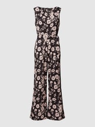 Jumpsuit mit floralem Allover-Muster von More & More Schwarz - 34