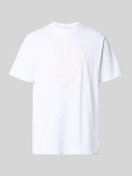 t-shirt z logo i okrągłym dekoltem od GUESS - 9
