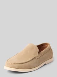 Loafers van echt leer model 'OWEN' van Selected Homme Beige - 1