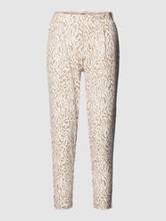 Tapered Fit Stoffhose mit Allover-Print Modell 'Kate' von ICHI Beige - 48