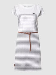 Jerseykleid mit Flechtgürtel Modell 'Leonie' von ALIFE & Kickin Weiß - 18