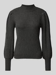 Gebreide pullover met opstaande kraag, model 'KATIA' van Only Grijs / zwart - 32