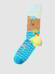 Socken mit Motiv-Print Modell 'Beach' von Happy Socks Blau - 24