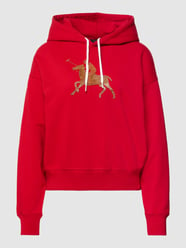 Hoodie mit Motiv-Patch von Polo Ralph Lauren Rot - 48