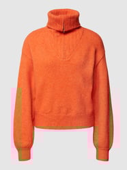 Gebreide pullover met korte ritssluiting van moves Oranje - 46