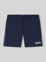 spodenki kąpielowe o kroju regular fit z nadrukiem z logo model 'STARFISH' od BOSS - 46
