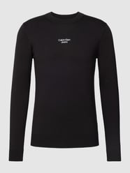 Gebreide pullover met labelstitching, model 'STACKED' van Calvin Klein Jeans Grijs / zwart - 37