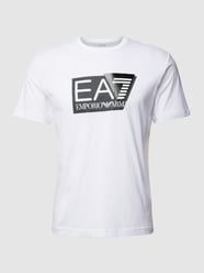 T-Shirt mit Label-Print von EA7 Emporio Armani Weiß - 28