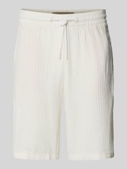 Szorty lniane o kroju regular fit z tunelem model ‘MORGAN’ od Blend - 2