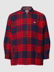 Kurtka koszulowa PLUS SIZE ze wzorem w szkocką kratę model ‘CHECK ZIP’ od Tommy Jeans Plus Czerwony - 38