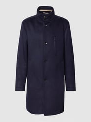 Slim Fit Wollmantel mit Eingrifftaschen Modell 'Hyde Standup' von BOSS Blau - 31