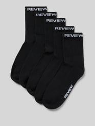 Socken aus elastischem Baumwoll-Mix mit Label-Stitching von REVIEW - 42