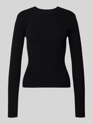 Sweter o kroju slim fit z dzianiny z mieszanki wiskozy model ‘MIRA’ od PIECES - 35