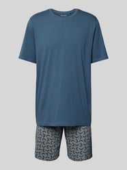 Pyjama mit Motiv-Print von Schiesser Blau - 32