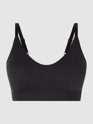 Biustonosz typu bralette o prążkowanej fakturze  od Saisei Czarny - 30