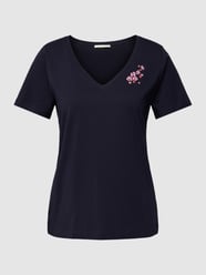 T-shirt z wyhaftowanym motywem od edc By Esprit Niebieski - 48