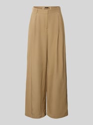 Stoffhose aus Viskose-Leinen-Mix mit gelegten Falten von More & More Beige - 7