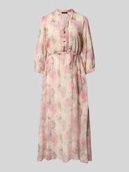 Midikleid mit Tunikakragen und kurzer Knopfleiste von More & More Pink - 26