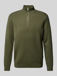 Gebreide pullover met geribde opstaande kraag van Lindbergh Groen - 37