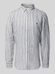 Koszula lniana o kroju custom fit z kołnierzykiem typu button down od Polo Ralph Lauren - 10