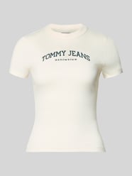 T-shirt o kroju slim fit z mieszanki bawełny model 'SLIM VARSITY' od Tommy Jeans - 6