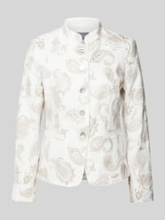 Leinenblazer mit Paisley-Muster von WHITE LABEL Beige - 5