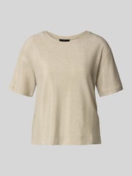 T-shirt z prążkowanym okrągłym dekoltem od Oui - 27
