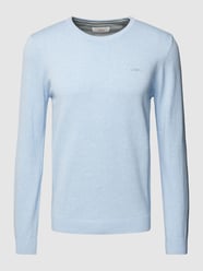 Strickpullover mit Label-Stitching von s.Oliver RED LABEL Blau - 38