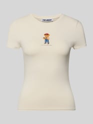 t-shirt o kroju slim fit z nadrukiem z logo od REVIEW - 14