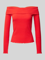 Langarm Top mit Schulterkragen Modell 'JAZMINE' von Pieces Rot - 8