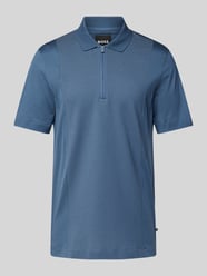 Slim Fit Poloshirt mit Reißverschluss von BOSS Blau - 39