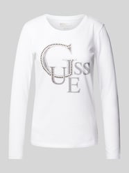 Longsleeve mit Strasssteinbesatz von Guess Weiß - 35