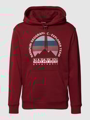 Hoodie met labelprint van Napapijri Rood - 11