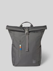 Rucksack mit Label-Print Modell 'Rolltop Easy' von Gotbag Grau - 2