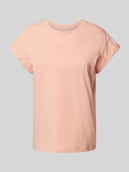 T-Shirt mit geripptem Rundhalsausschnitt von Jake*s Casual Orange - 1