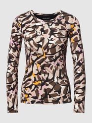 Shirt met lange mouwen met all-over motief van Marc Cain Bruin - 25