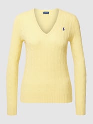Gebreide pullover met V-hals, model 'KIMBERLEY' van Polo Ralph Lauren Geel - 42