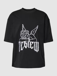 Oversized T-Shirt mit ANGEL Logo Print von REVIEW Schwarz - 36