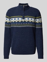 Wollpullover mit gerippten Abschlüssen von RAGMAN Blau - 22